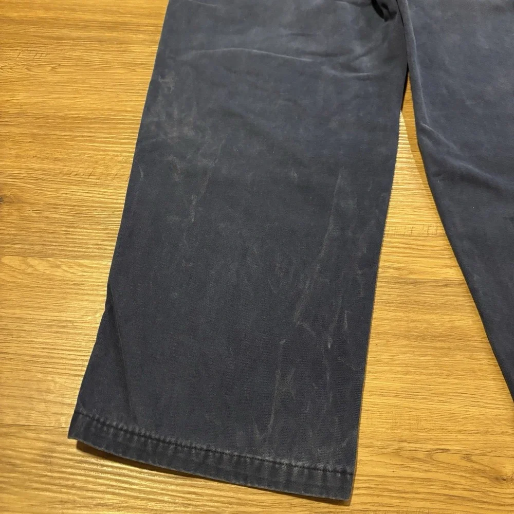 VTG Polo Ralph Lauren Andrew Pants Mens 35x32 Navy Blue Double-Pleated Made USA